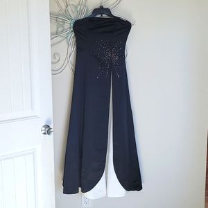 Black and White Formal Dress with Slit